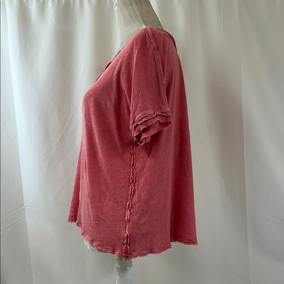 We the Free Soft Pink Relaxed V-Neck Short Sleeve Tee Size XS - Picture 2 of 10